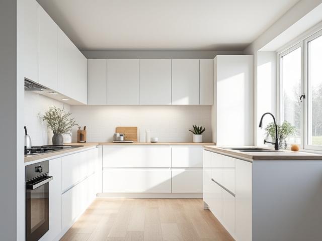 Lyst og luftig nordisk kjøkken med minimalistisk innredning i Fredrikstad