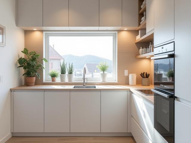 Kompakt, moderne kjøkken med smarte løsninger i Trondheim